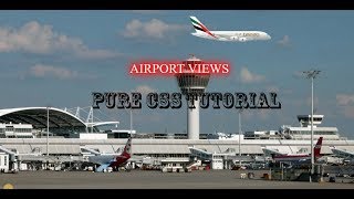 Airport views with Aeroplane Landing and Flying over Airport using html and css