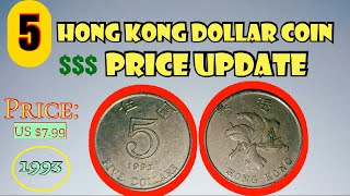 The hong kong monetary authority issued dollar coins in 8 different
denominations, including this 5 dollars coin. they are part of ho...