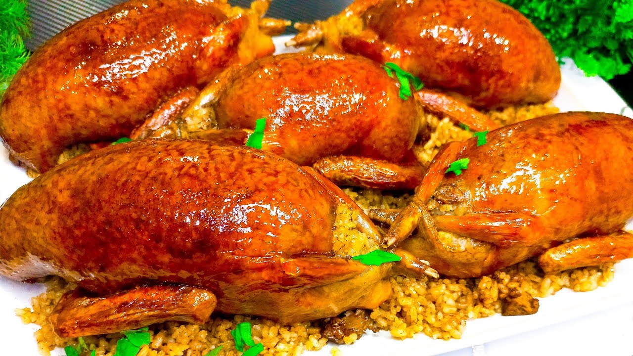 مكون سحرى هتضيفيه❗ولون الحمام الكل هيسأل عليه❗الحمام المحشي خلطة رز رهيبة مستحيل يفرقع منك #حمام