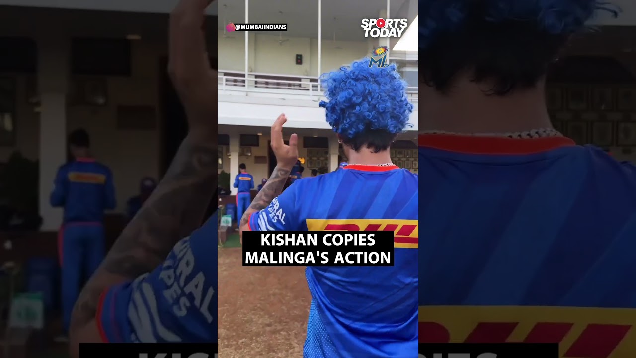 Ishan Kishan mimics Lasith Malingas bowling action while donning a blue curly wig  Sports Today