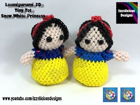 Rainbow Loom Loomigurumi Snow White Tiny Tot Princess Figure - amigurumi with Rainbow Loom Bands - 동영상 Rainbow Loom Loomigurumi Snow White Tiny Tot Princess Figure - amigurumi with Rainbow Loom Bands - 동영상