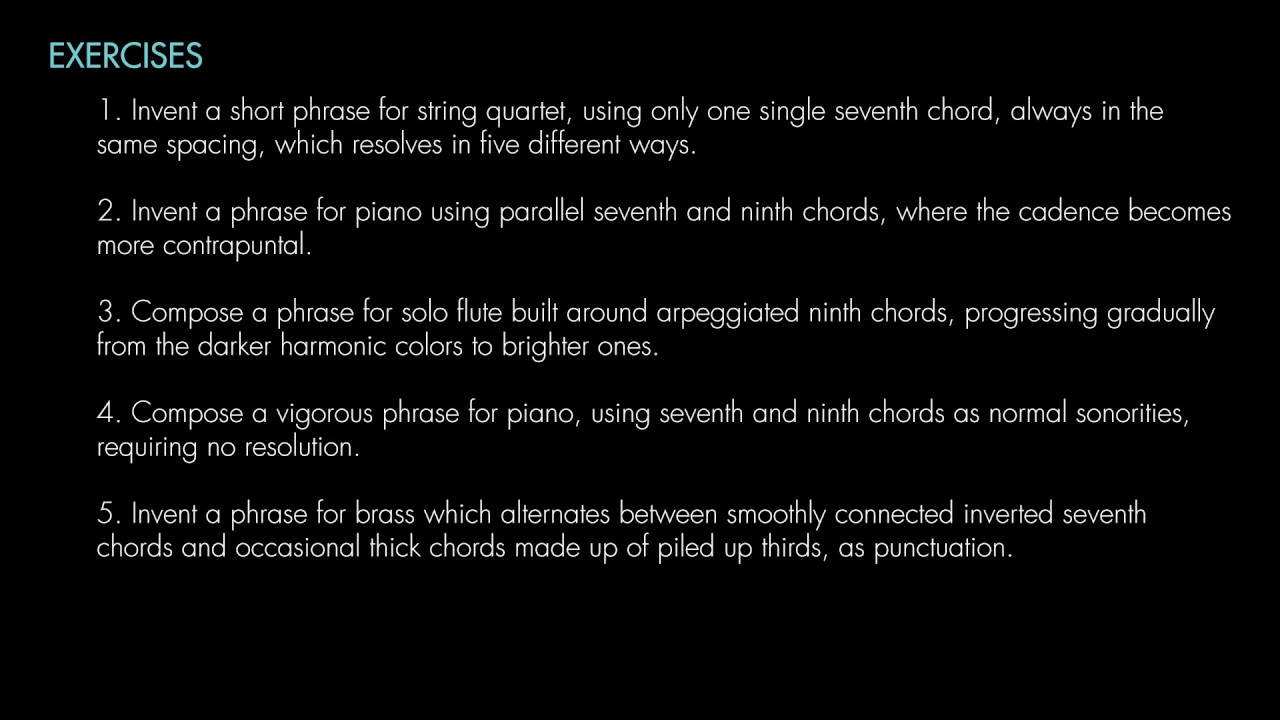 Hypercomplex Chords Modern Harmony - Lesson 4: More Complex Chords in Thirds (exercises I ...