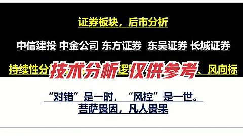 中信建投 中金公司 东方证券 东吴证券 长城证券，全面技术分析 - 天天要闻