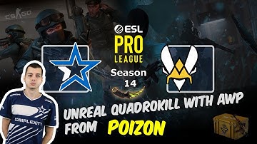Безумный КвадроКилл с AWP от Poizon, Complexity vs Vitality, ESL Pro League Season 14