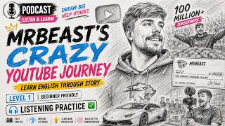 MrBeast’s Crazy YouTube Journey 💰 || Learn English Through Story Level 1 || Listening Practice ✅