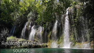Calming meditation music and waterfall sounds