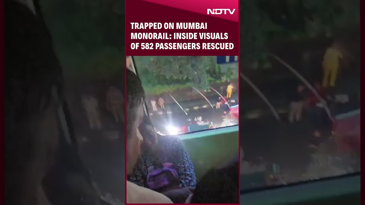 Mumbai Monorail Trapped On Inside Visuals Of 582 Passengers Rescued