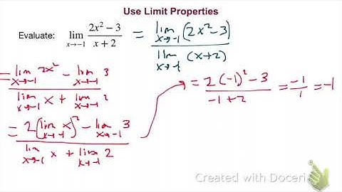 12.2 Day 1 Limit Properties and Evaluating Limits Algebraically