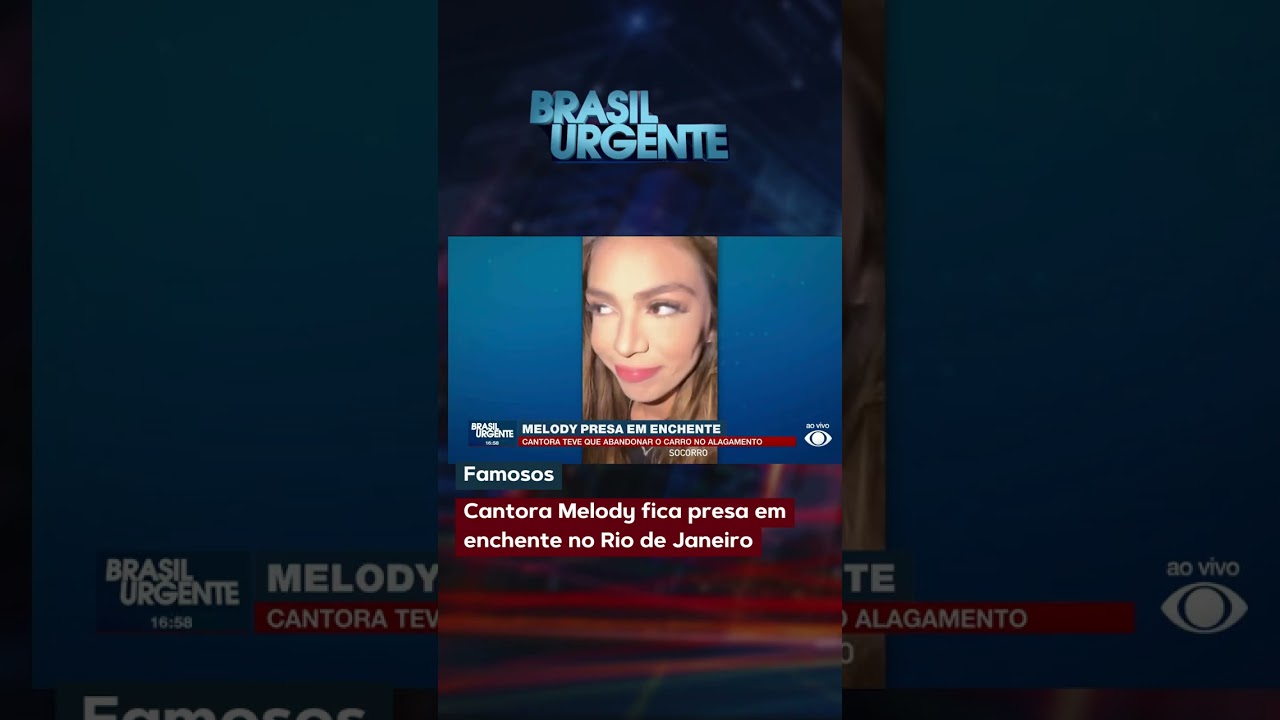 A cantora Melody ficou presa em uma enchente no Rio de Janeiro. Ela precisou abandonar o carro.