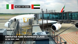 TRIP REPORT | Emirates A380 BUSINESS CLASS | Milan MXP ✈ Dubai DXB