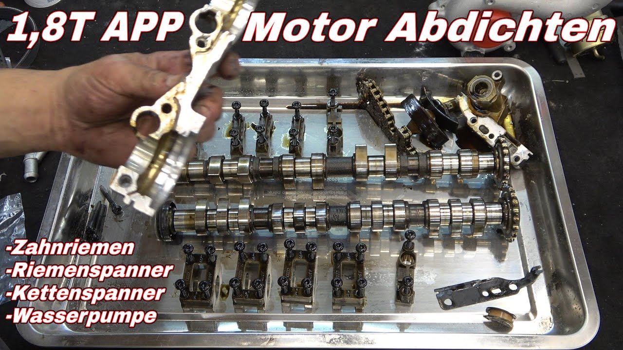 Audi TT8N 1,8T APP Zahnriemen wechseln, Motor abdichten, Nockenwellen ausbauen