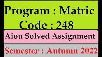 AIOU Code 248 Solved Assignment No 1 Autumn 2022 | Baloch Academy