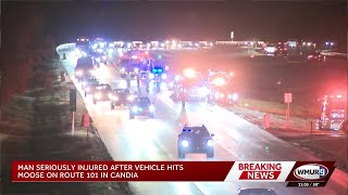 Man seriously injured after vehicle hits moose on Route 101 in Candia