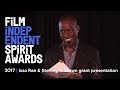 Issa Rae and Sterling K. Brown awards show | 2017 Spirit Awards grant presentation