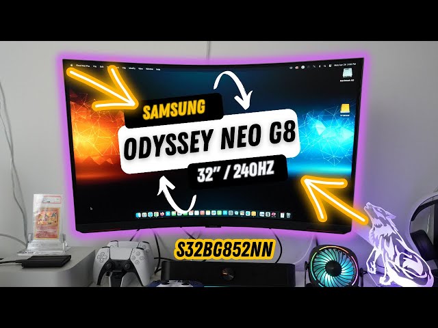  SAMSUNG 32 Odyssey Neo G8 4K UHD 240Hz 1ms G-Sync 1000R Curved  Gaming Monitor, Quantum HDR2000, AMD FreeSync Premium Pro, Matte Display,  Ultrawide Game View, DisplayPort, Black & White, 2022 