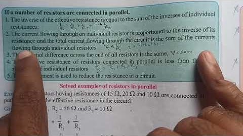 Class 9 science chapter 3. Current electricity part 6 final part resistance in parallel solved