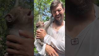 Играю с маленькой обезьянкой Лу 🐒 #monkey #тревелвлог #путешествия #travel