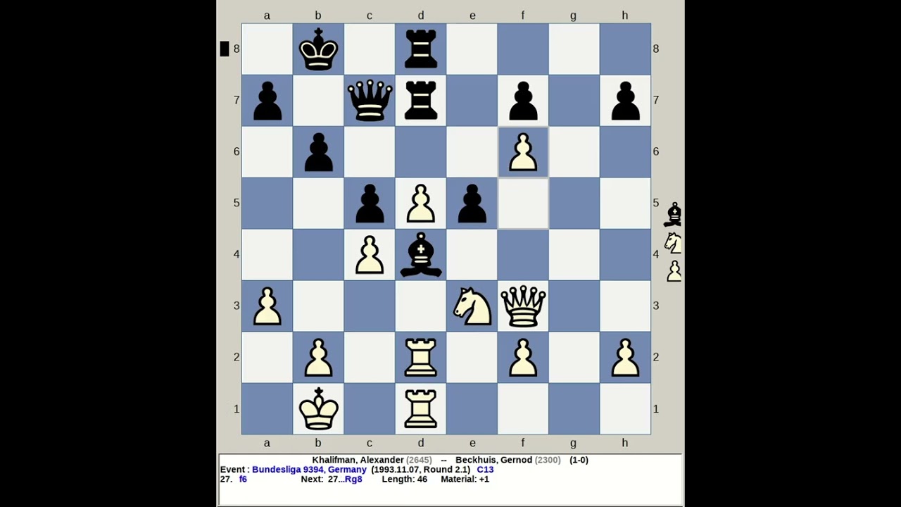 Khalifman, Alexander vs Beckhuis, Gernod | Bundesliga 9394 Chess 1993, Germany