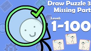 Draw Puzzle 3: missing part | Level 1 - 100 Solved | By Weegoon | Gameplay Adnriod/ios HD screenshot 1