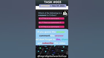 #Py_Task003 - Python Basics: Understanding Comments in Python