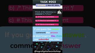 #Py_Task003 - Python Basics: Understanding Comments in Python