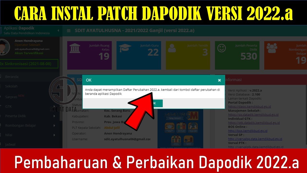Cara Instal Dapodik Patch, Update atau pembaharuan Aplikasi Dapodik di