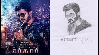 Sarkar Official First Look Arm Thalapathy Vijay Arr Pencil Art