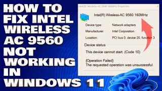 How To Fix Intel Wireless AC 9560 Not Working in Windows 11/10 [Solution]