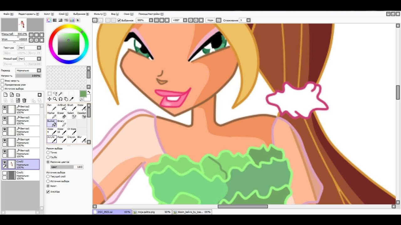 Flora! Winx! New transformation! Speed drawing