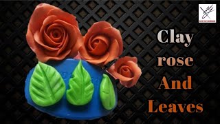 How to make Clay flowers for beginners | Air dry clay flowers tutorial | Clay leaves step by step