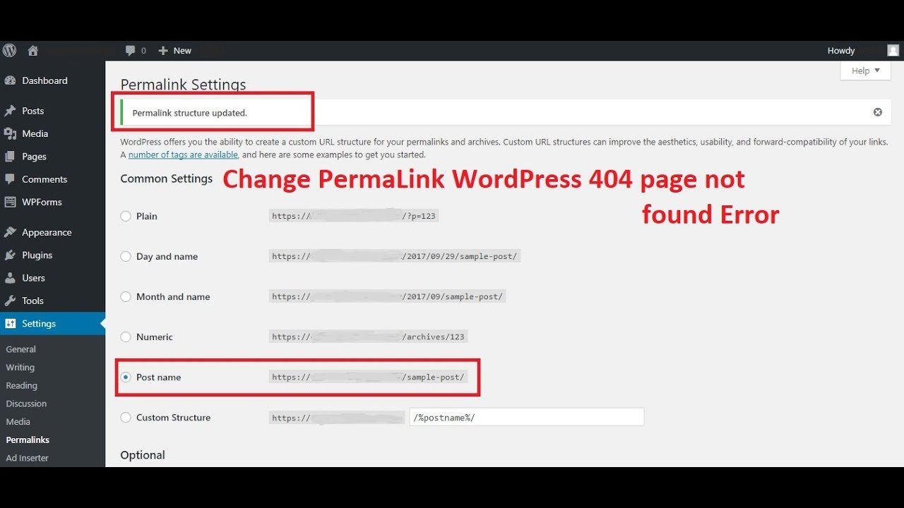 Change permalinks WordPress | 404 page not found | htaccess | TechRefiner