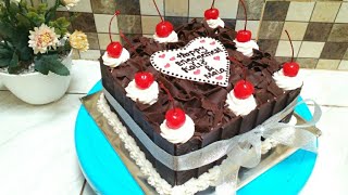 Kue ulang tahun coklat || cara mudah menghias kue coklat