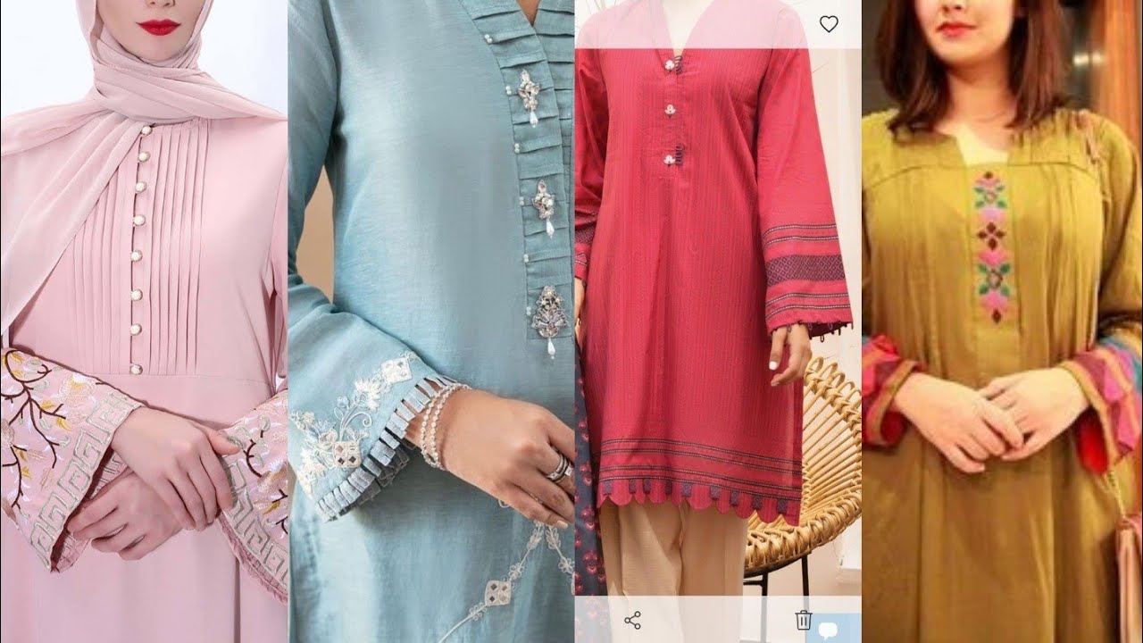 Hand Embroidery for neck and sleeves Hand Embroidery Sleeves/Neck/Daman Designs... YouTube