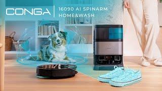 Conga 16090 AI SpinArm Home&amp;Wash Saugroboter, Lasertechnik, 8000 Pa, Silikonbürste | Cecotec