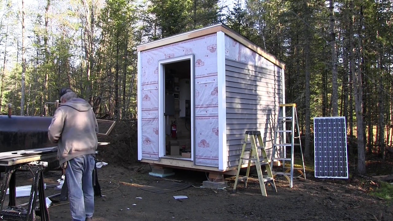 Building the Solar Power Shed Pt10B Vinyl Siding installation YouTube