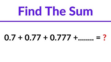 Can You Find the Sum of the Series | Geometric Series | Sequence And Series | Algebra