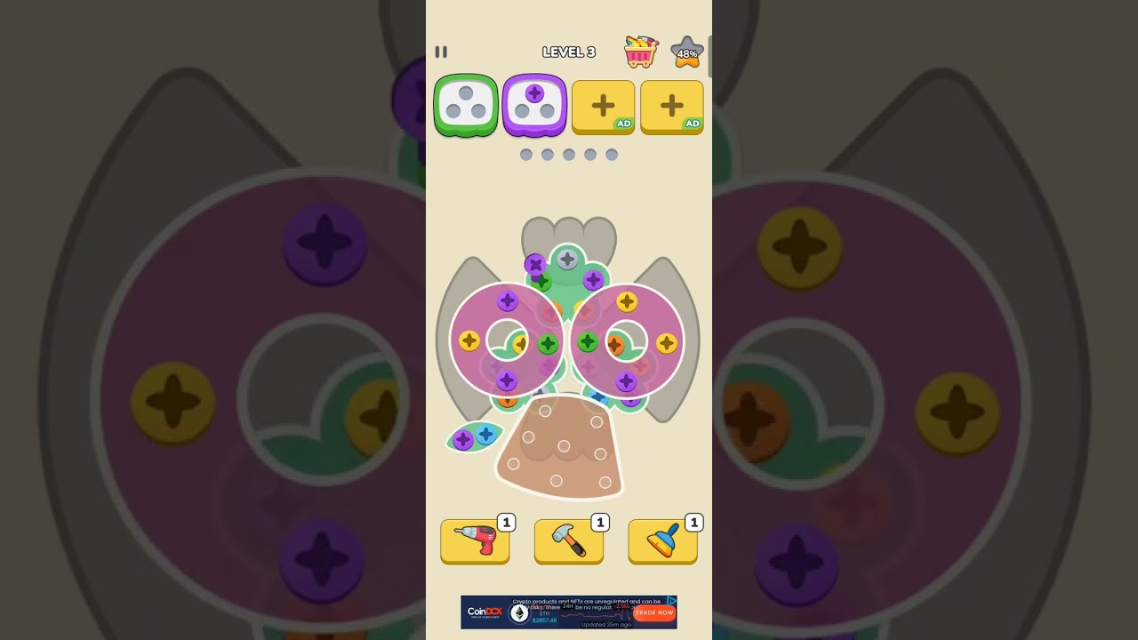 Unscrew Nuts Challenge 🔩 | Brain Test Puzzle Game.  