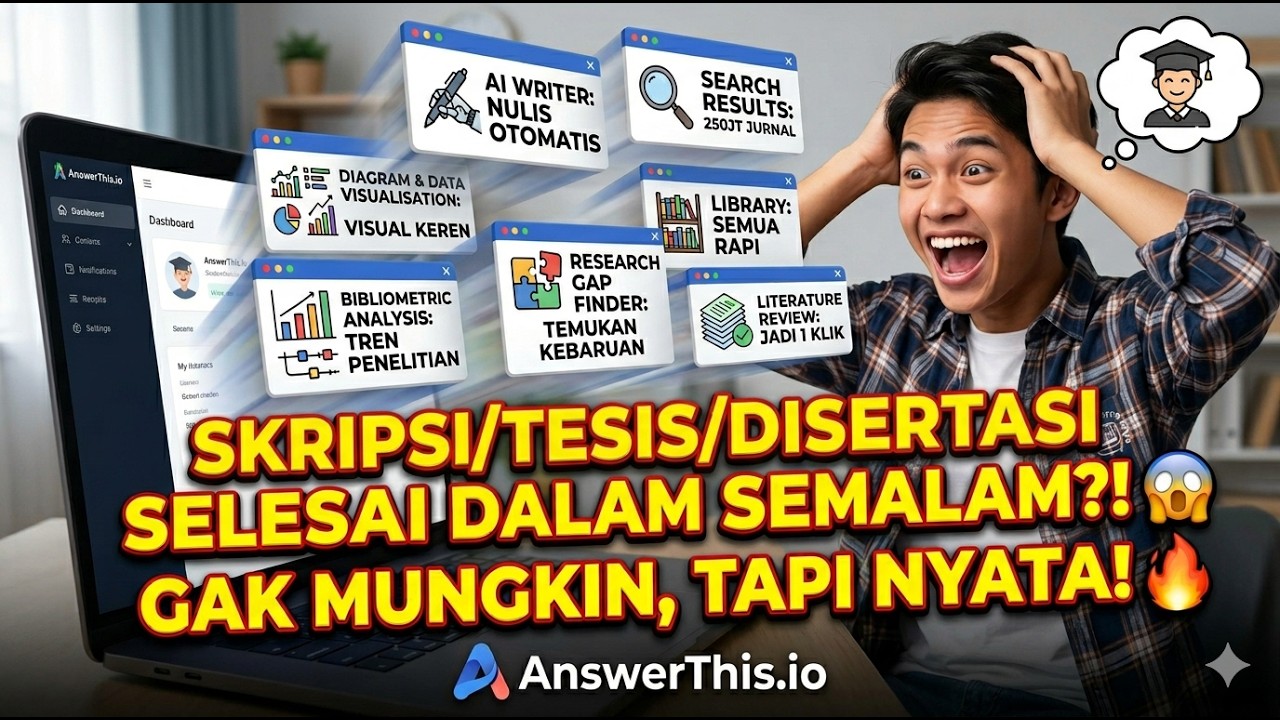 SKRIPSI/TESIS SELESAI SEMALAM?! 😱 Gak Mungkin, Tapi Pake AI Ini Jadi Nyata! (Review AnswerThis.io)
