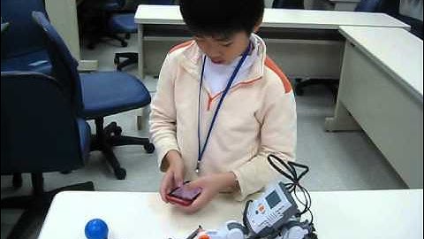 Kid controlled his Lego NXT robot by an Android phone.