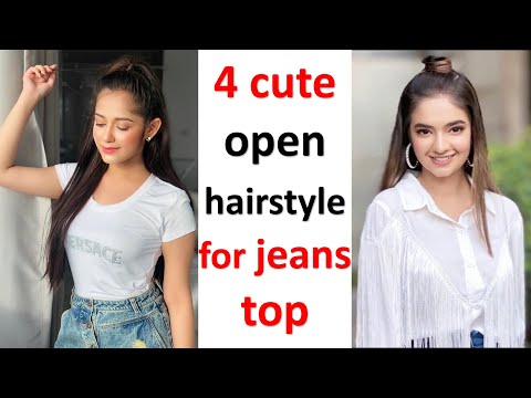 Cute Hairstyle for jeans top 🦋🦋 | Cute hairstyles, Top hairstyles,  Hairstyle