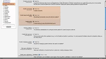 Moodle 2 Administration Notifications, Register and Advanced features