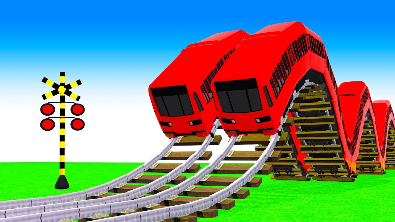 踏切アニメ  あぶない電車 TRAIN 🚦 Fumikiri 3D Railroad Crossing Animation # train #1