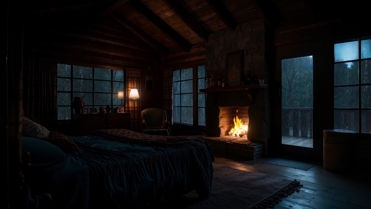 A Stormy Evening in Lake Tahoe ❄️ Gentle Rain, Soft Thunder, and a Warm Cabin to Sleep