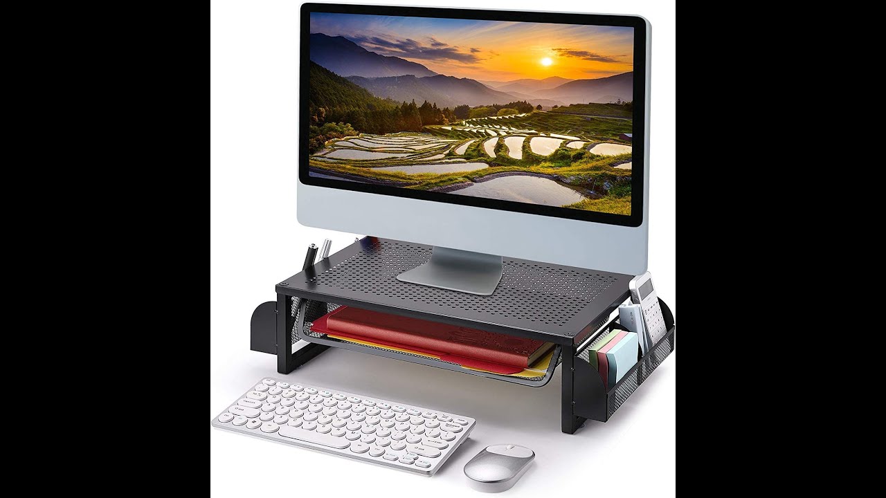 Simple Trending Metal Monitor Riser Stand and Computer Desk Organizer ...