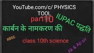Nomen clature of organic compounds: IUPAC system Class10th science part 10 Ak &amp; Ap sir