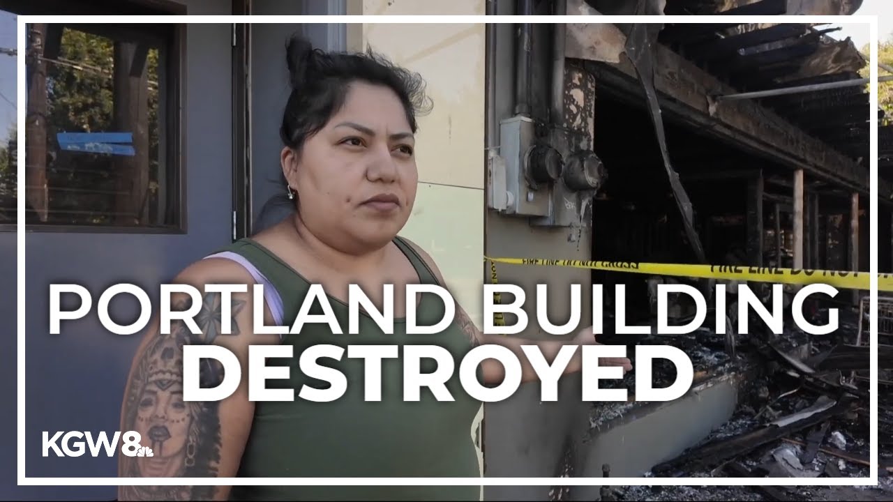 Man arrested after fire at homeless camp destroys Portland building ...