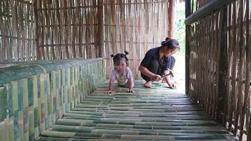 16-Year-Old Single Mother Builds Bamboo House Alone beautiful offgrid🌿 #bamboohouse#survival #skills