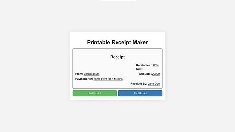 Printable Receipt Maker Using HTML, CSS and JavaScript with Source Code
