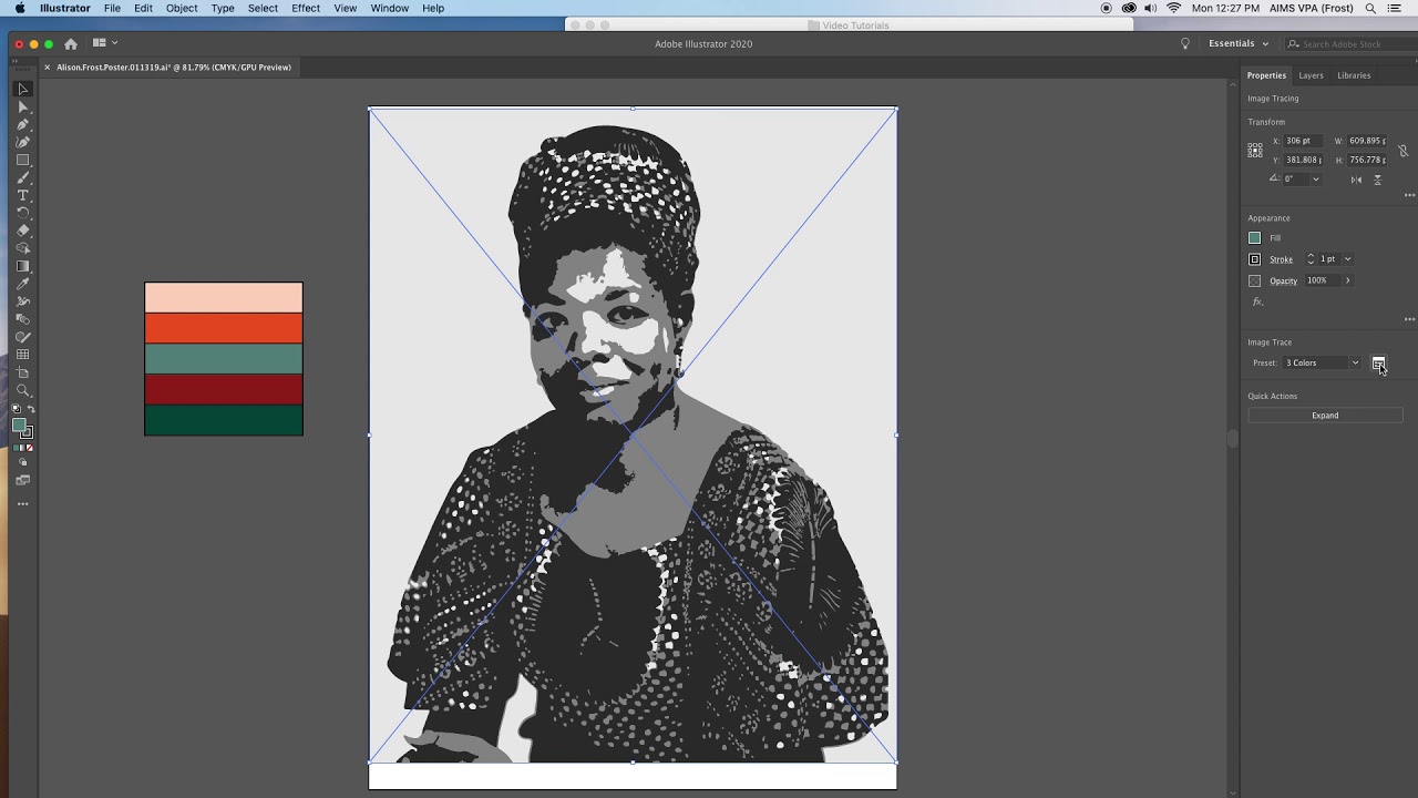 Inspirational Poster step 2 - Image Trace - YouTube