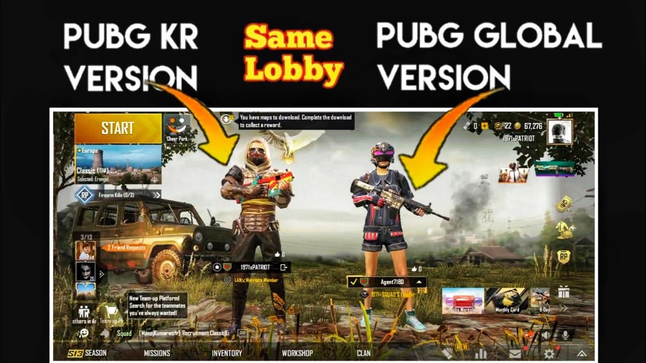Pubg Mobile Kr and Global Version in Same Lobby [BANGLA] - YouTube